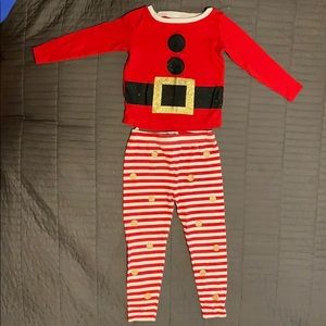 Mudpie little girls Santa outfit